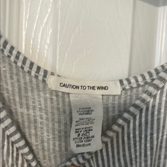 Caution To The Wind Black and White Striped Romper - Picture 2 of 3